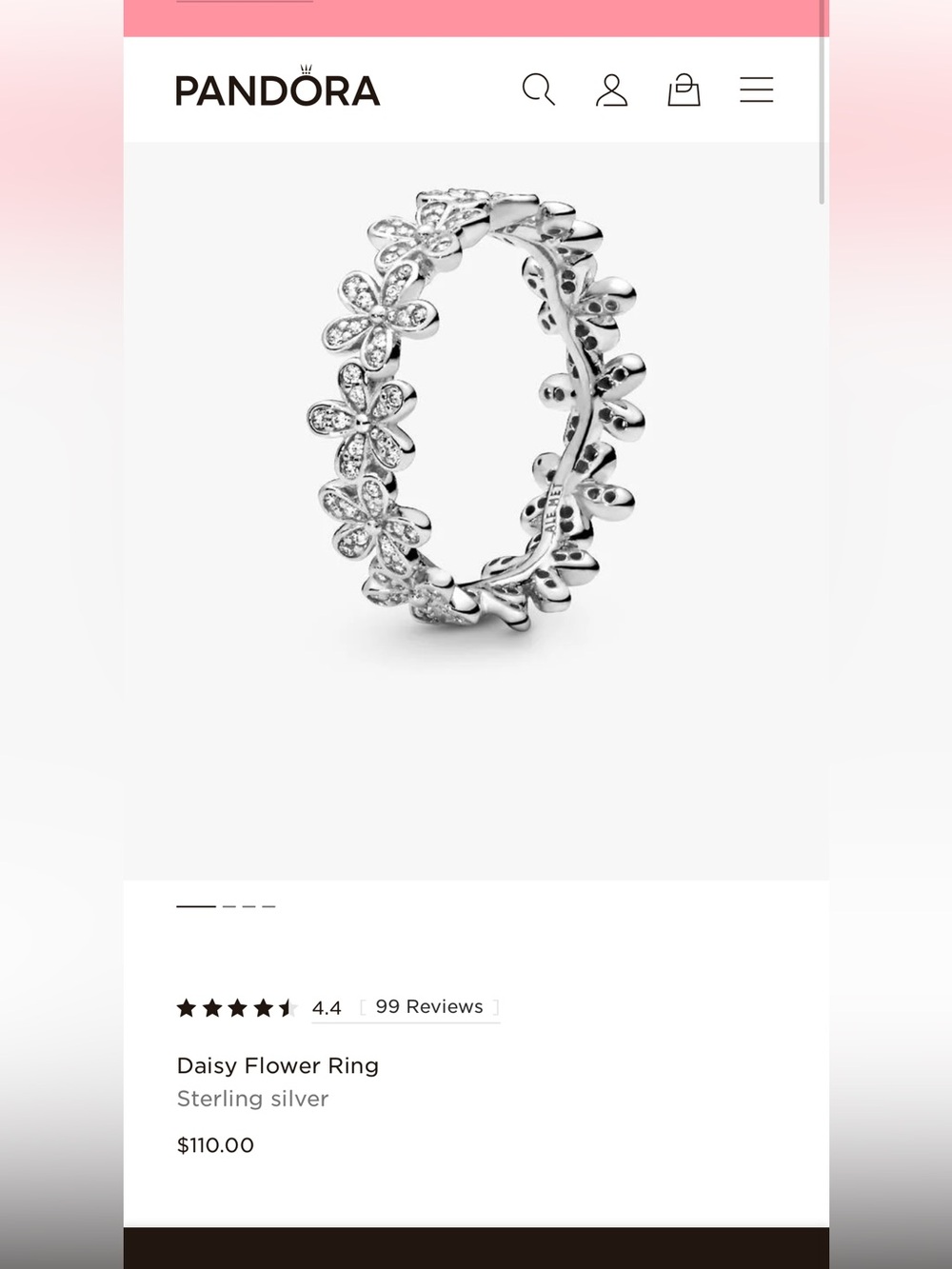 Pandora Daisy Flower Ring